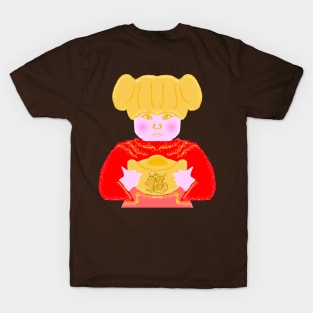 A girl wishes everyone prosperity and good health. T-Shirt